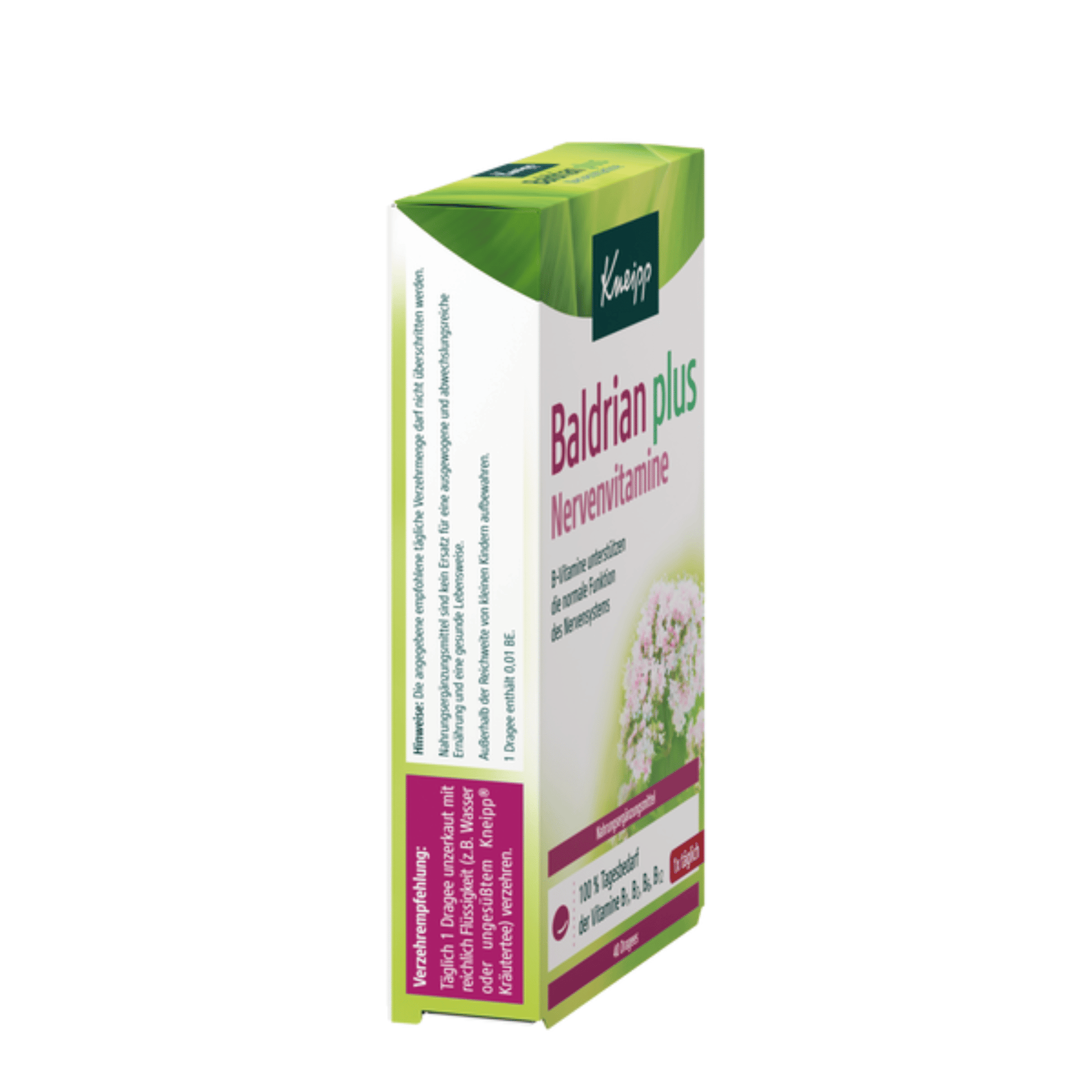 Alternate Image of Valerian Plus Nerve Vitamins, herbal supplement box with German writing