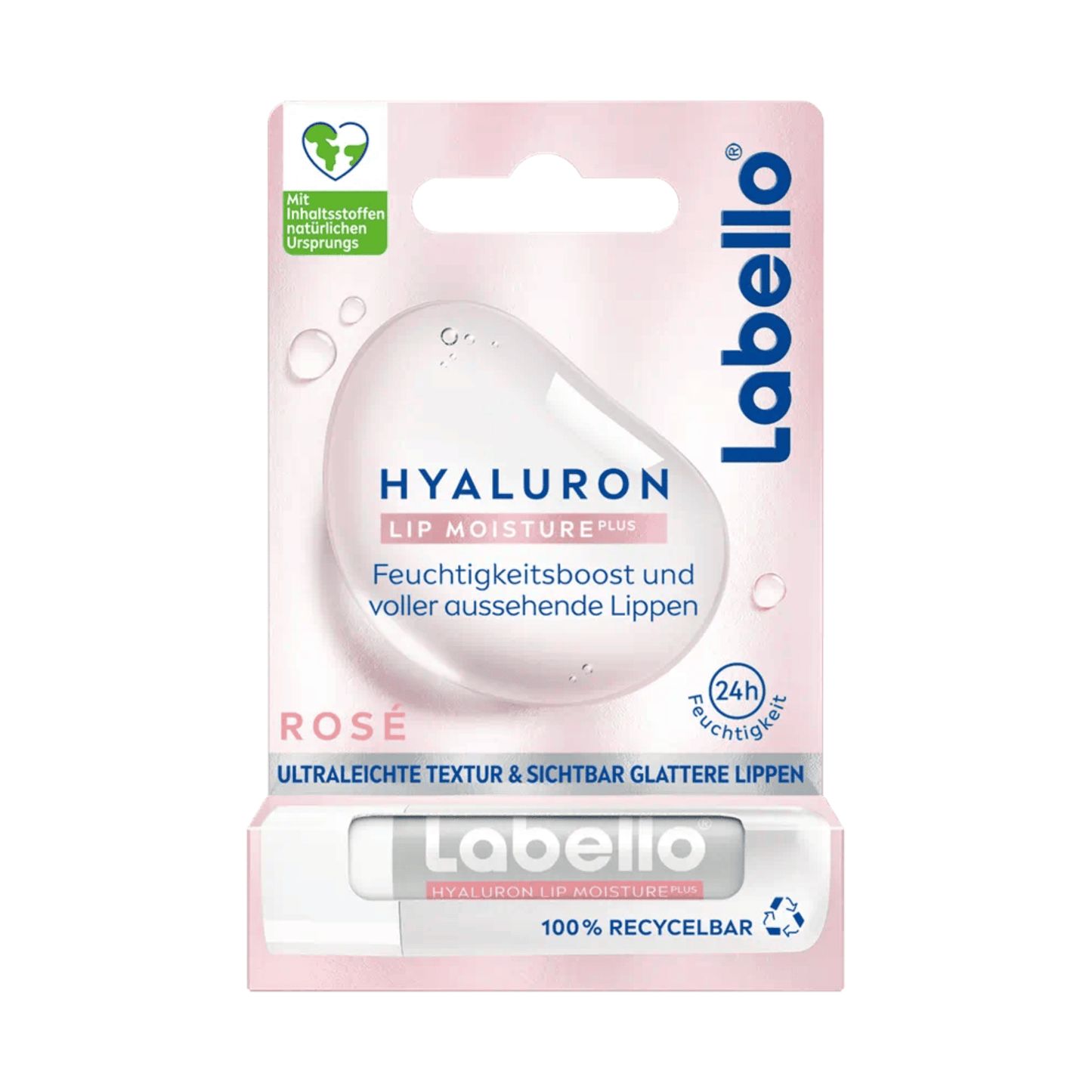 Alternate Image of Hyaluron Lip Moisture PLUS Rose, light pink twist up lip balm