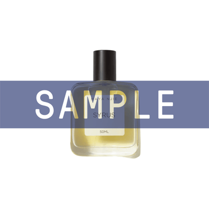 Primary Image of Sample - Syrus EDP, square perfume bottle with black cap with sample written over