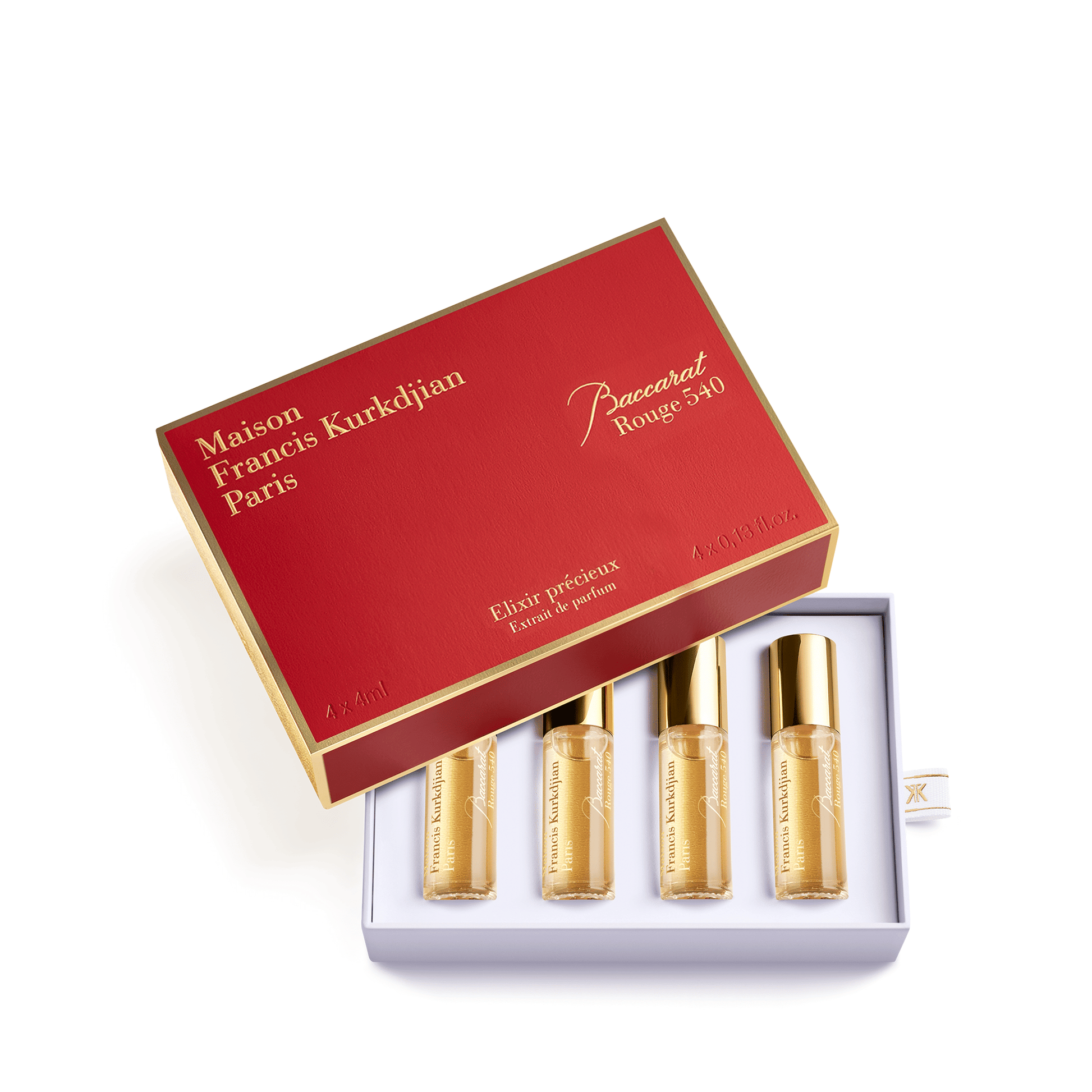 Primary Image of Baccarat Rouge Precious Elixir Extrait Set, 4 roller balls in a red box