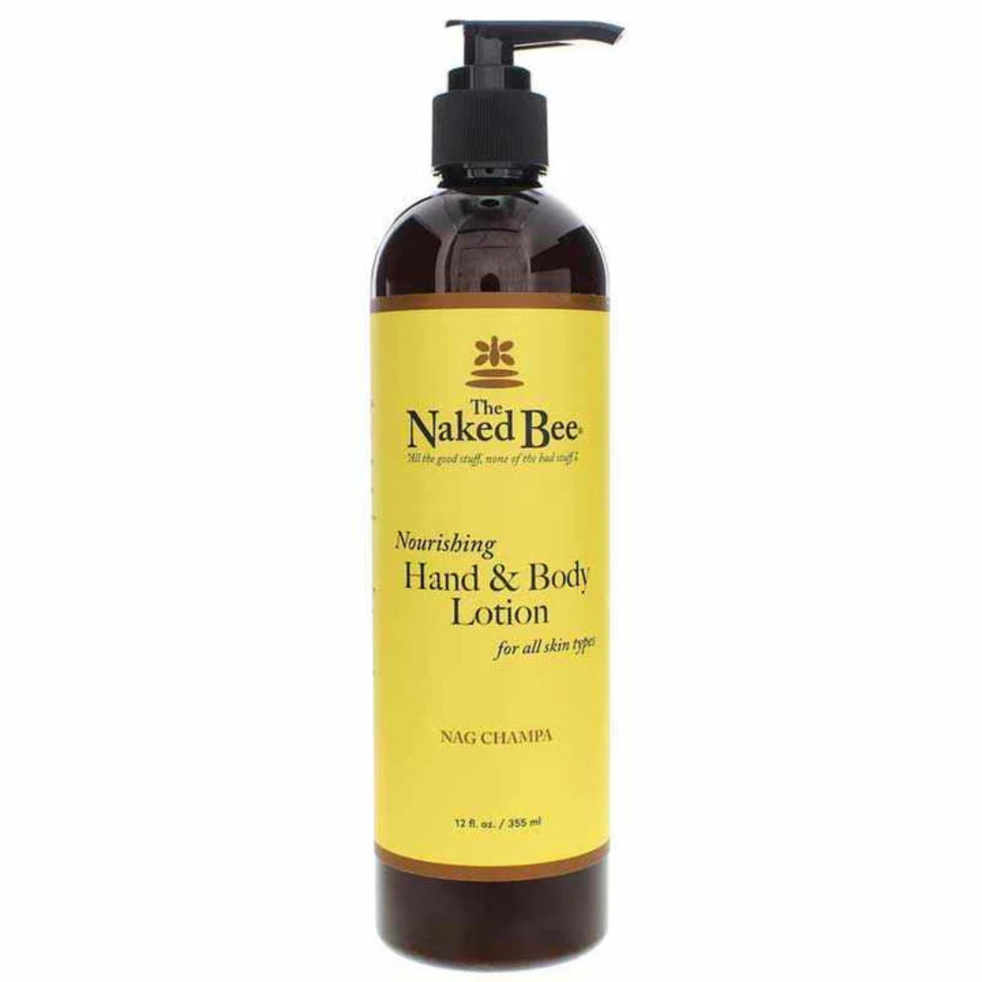 Primary Image of Nag Champa Hand and Body Lotion 12 oz, dark pump top lotion bottle