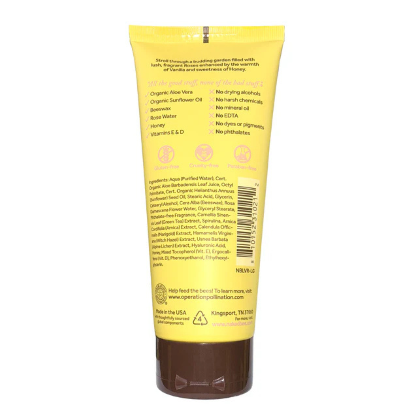 Alternate Image of Vanilla, Rose & Honey Hand & Body Lotion 6.7 oz, yellow lotion tube