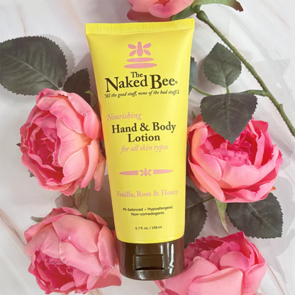 Alternate Image of Vanilla, Rose & Honey Hand & Body Lotion 6.7 oz, yellow lotion tube