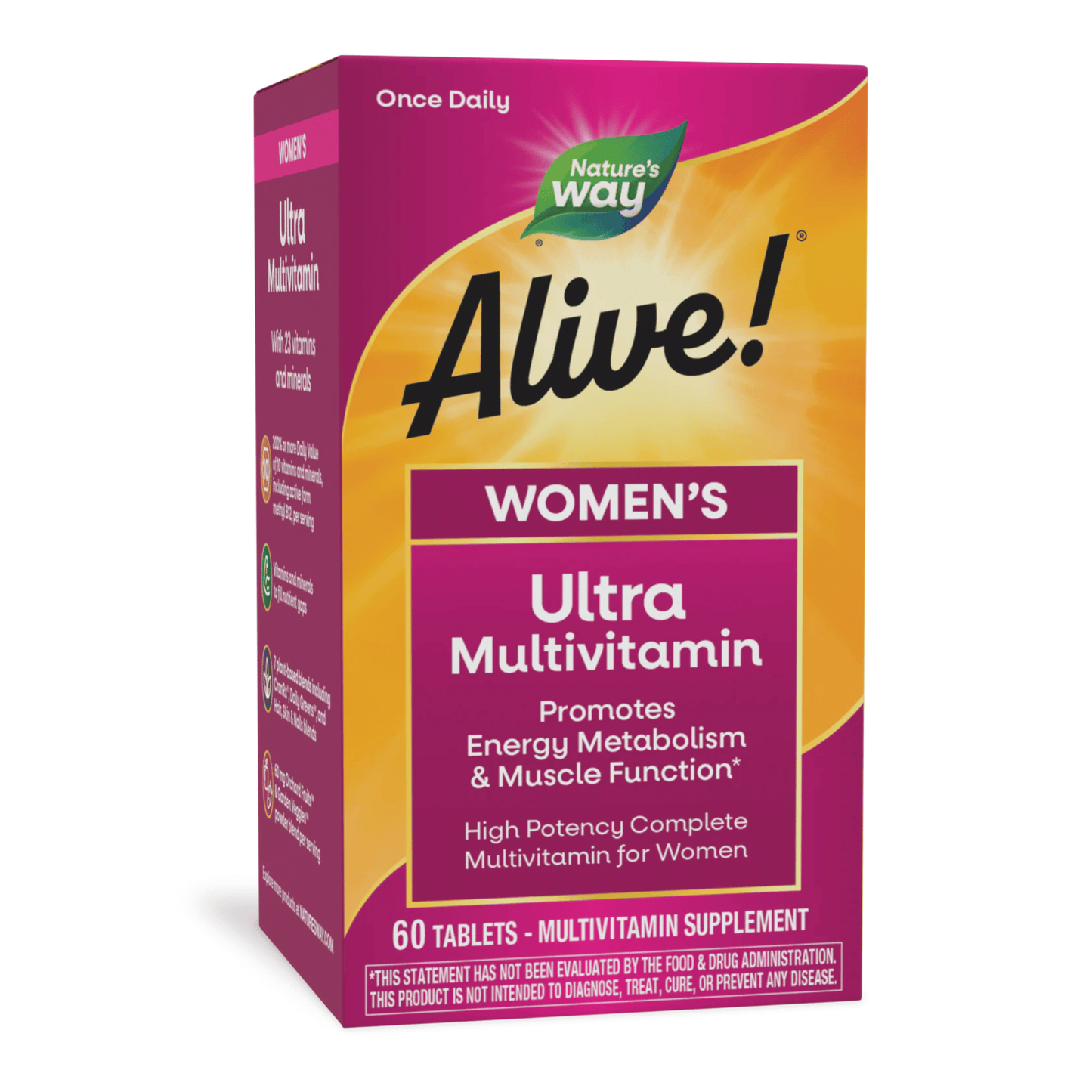 Primary Image of Alive! Once Daily Women's Ultra Multivitamin , pink and yellow multivitamin box