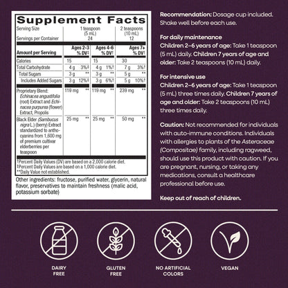Alternate Image of Sambucus Immune Elderberry Syrup for Kids, purple and white text