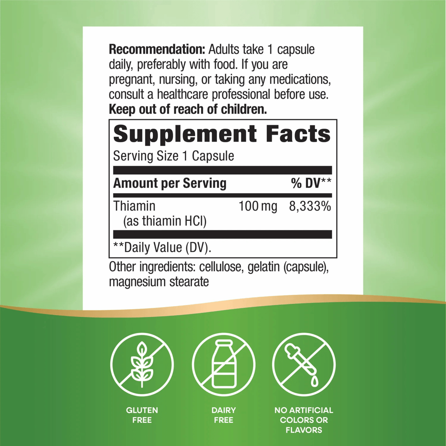 Alternate Image of Vitamin B1 High Potency Thiamin HCl, ingredients