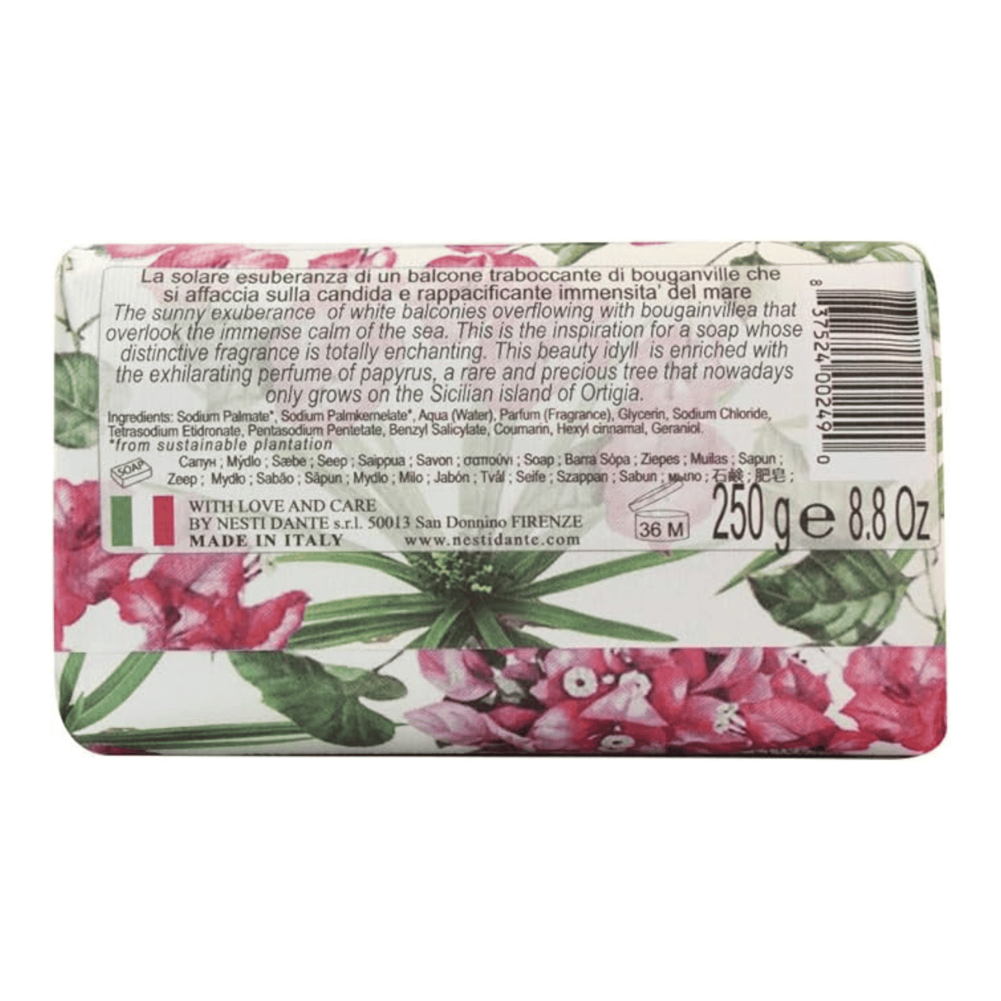 Alternate Image of Dolce Vivere Sicilia Bar Soap, pink floral wrapped bar soap