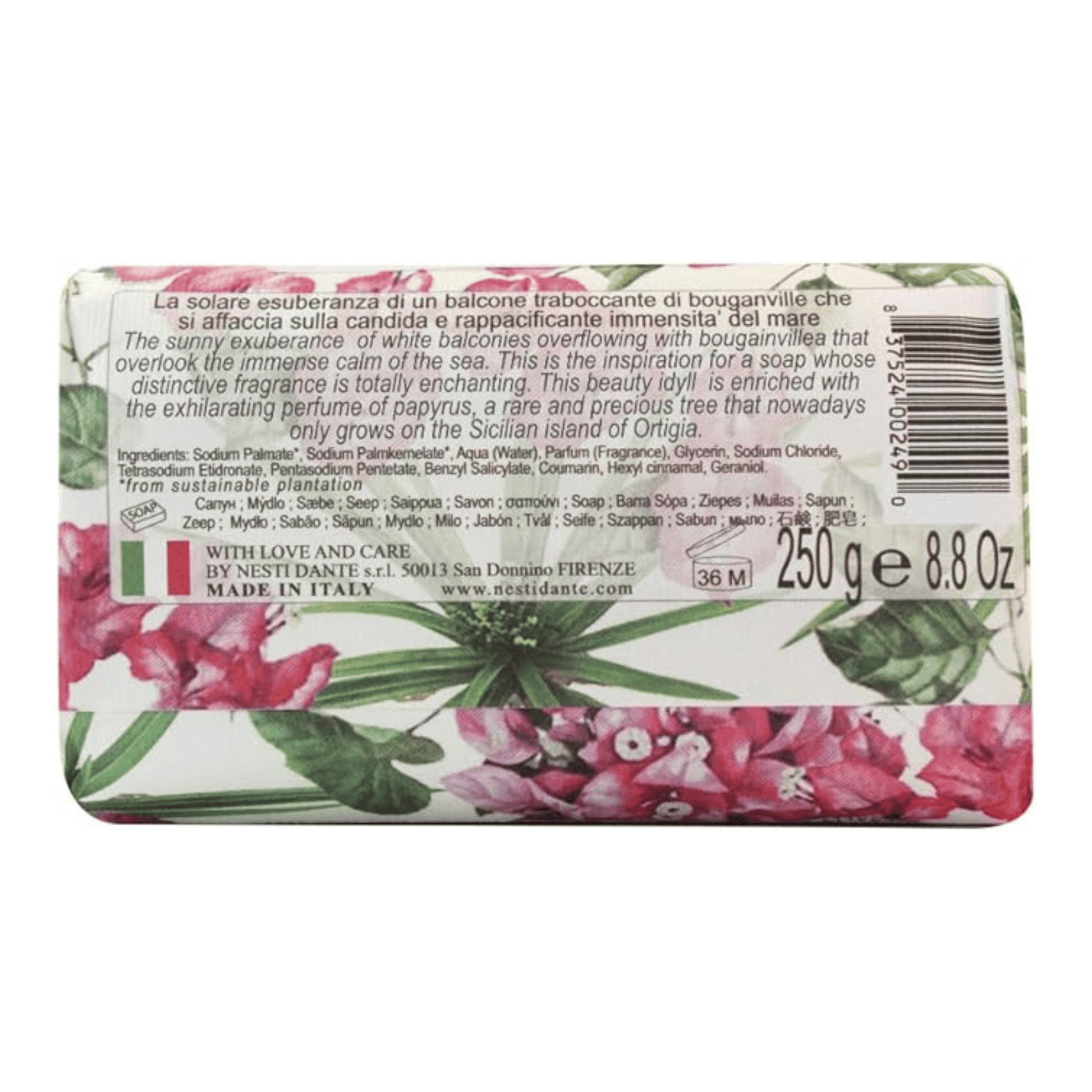 Alternate Image of Dolce Vivere Sicilia Bar Soap, pink floral wrapped bar soap