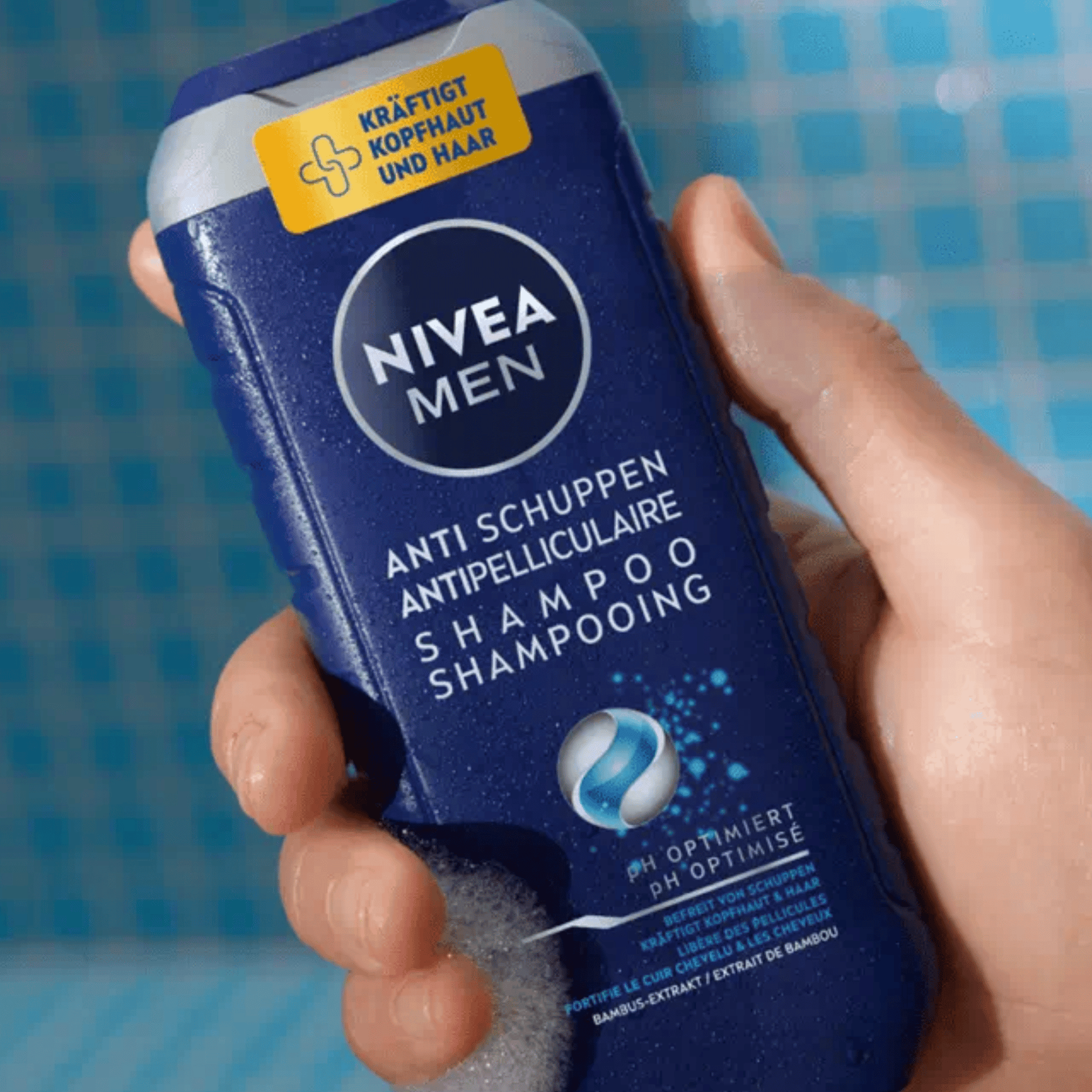 Alternate Image of Anti-Dandruff Shampoo, blue shampoo bottle