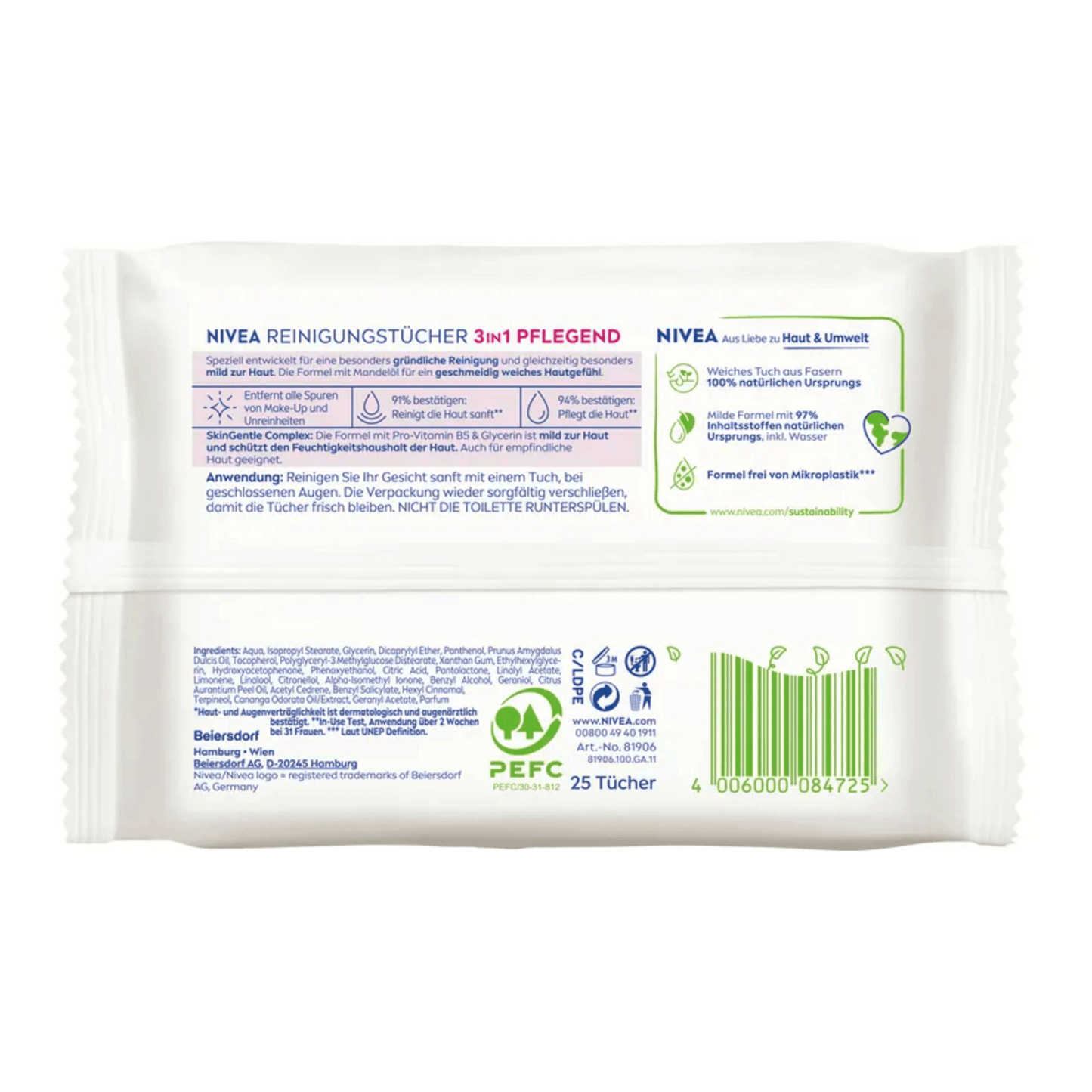 Alternate Image of 3-in-1 Gentle Cleansing Wipes, pink and wipe packaged wipes