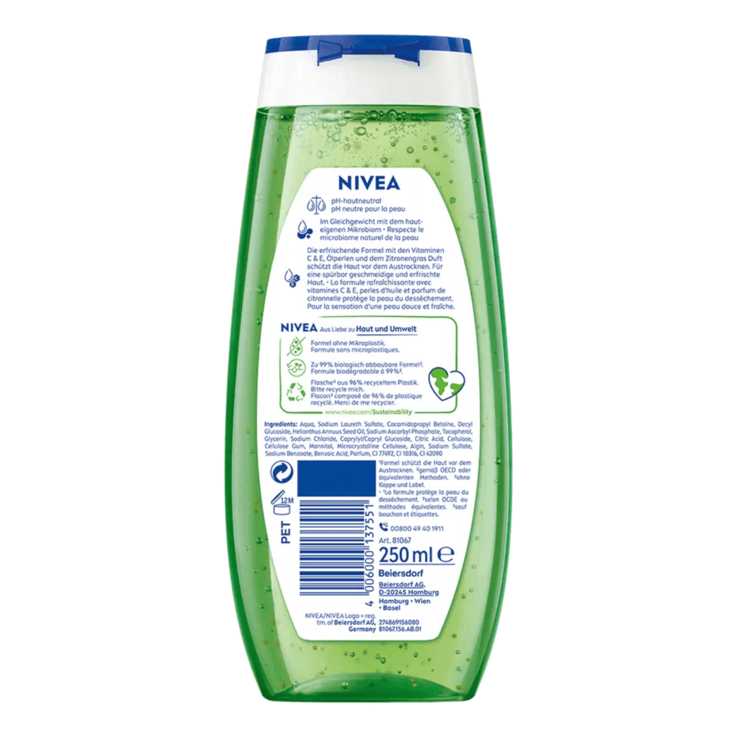 Alternate Image of Lemongrass and Oil Shower Gel, clear bottle with green shower gel