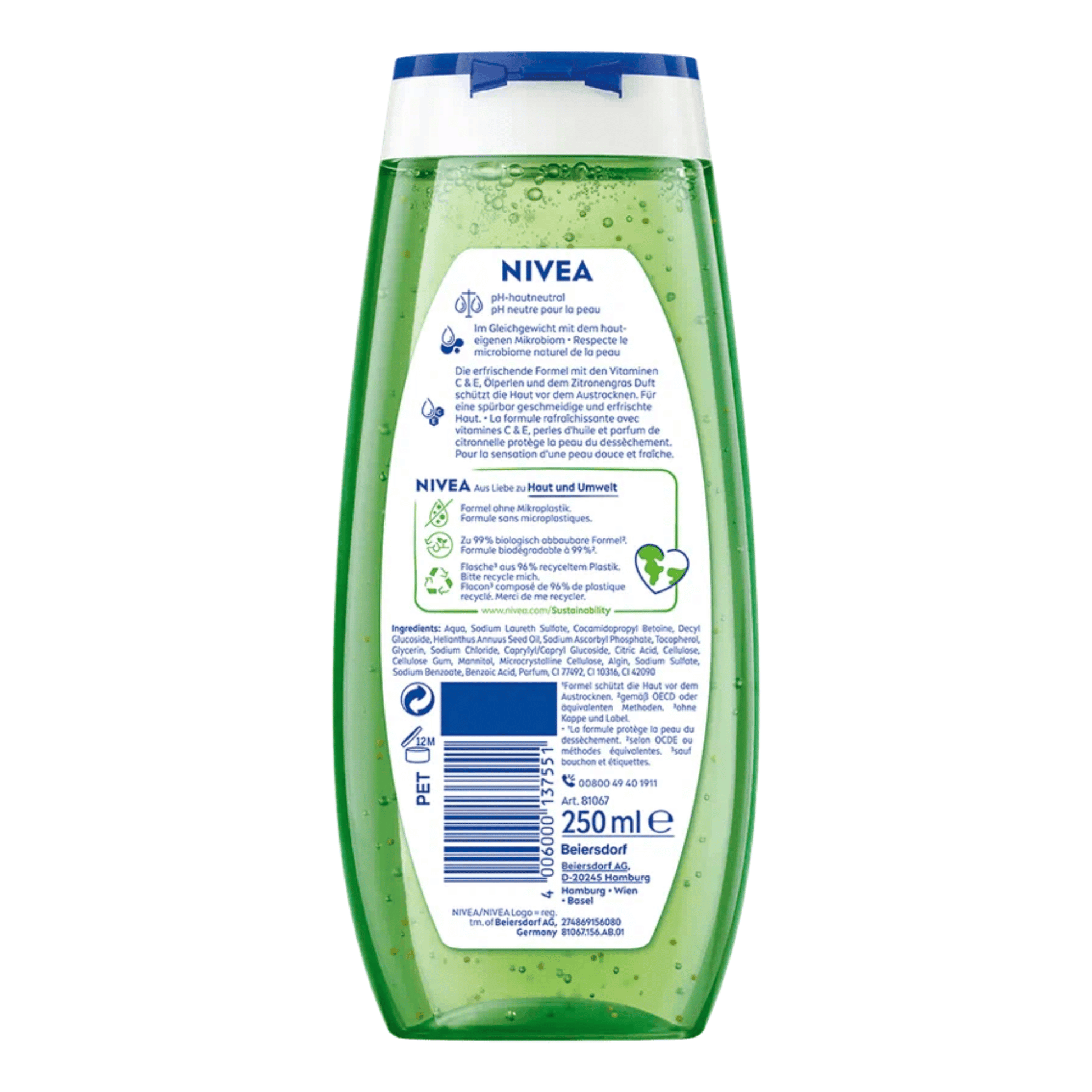 Alternate Image of Lemongrass and Oil Shower Gel, clear bottle with green shower gel