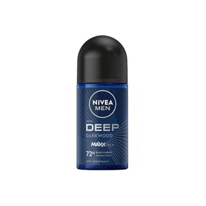 Primary Image of Men's Roll-On Deep Darkwood Anit-Perspirant Deodorant, dark blue roll on deodoratn