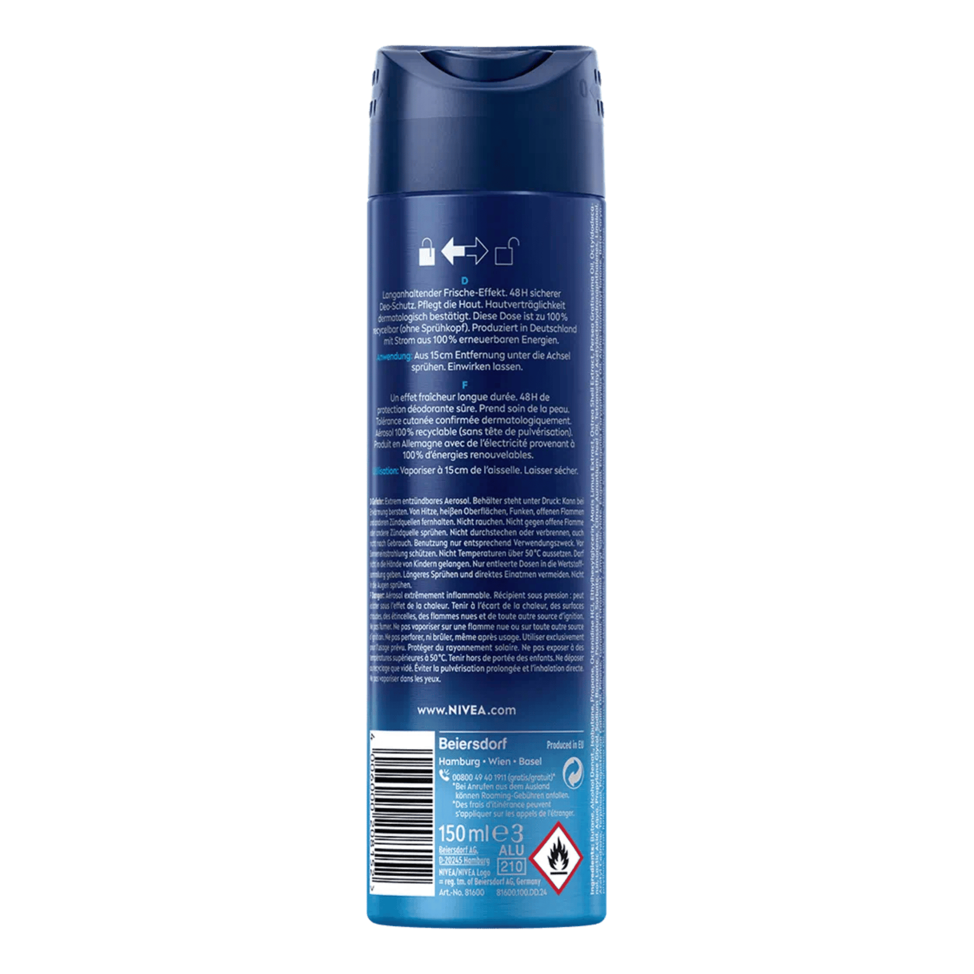 Alternate Image of Men's Fresh Active Spray Deodorant, dark blue spray deo can