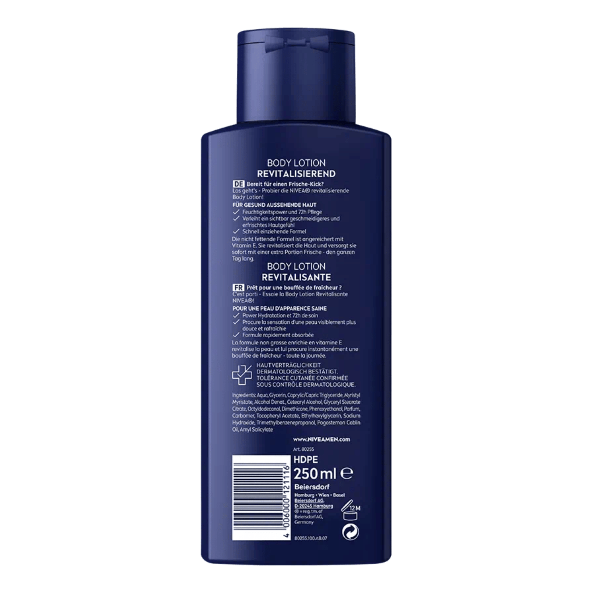 Alternate Image of Revitalizing Body Lotion for Men, dark blue lotion bottle with German writing
