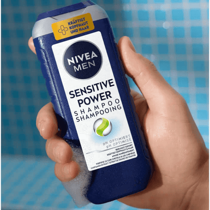 Alternate Image of Sensitive Power Shampoo for Men, blue bottle with white label