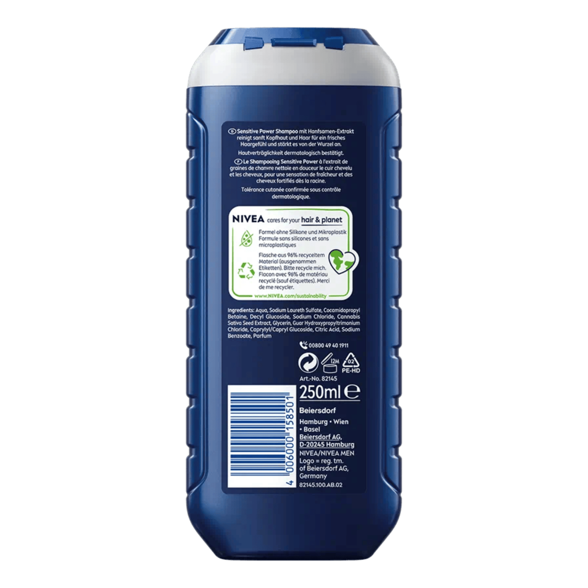 Alternate Image of Sensitive Power Shampoo for Men, blue bottle with white label
