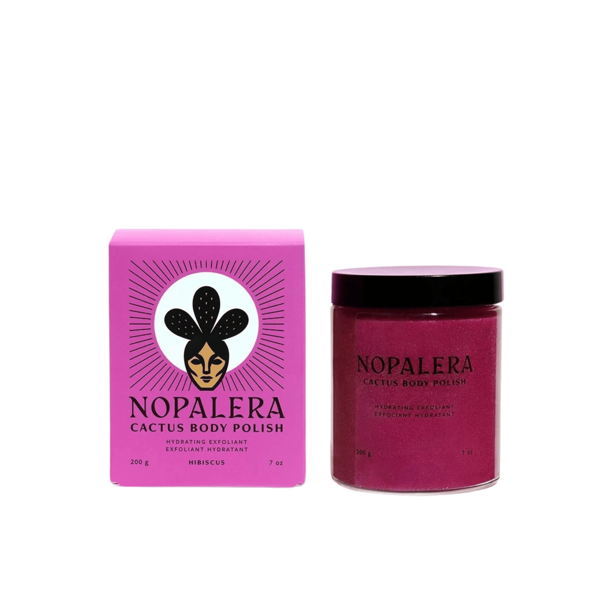 Primary Image of Hibiscus Cactus Body Polish, fuschia body scrub in container