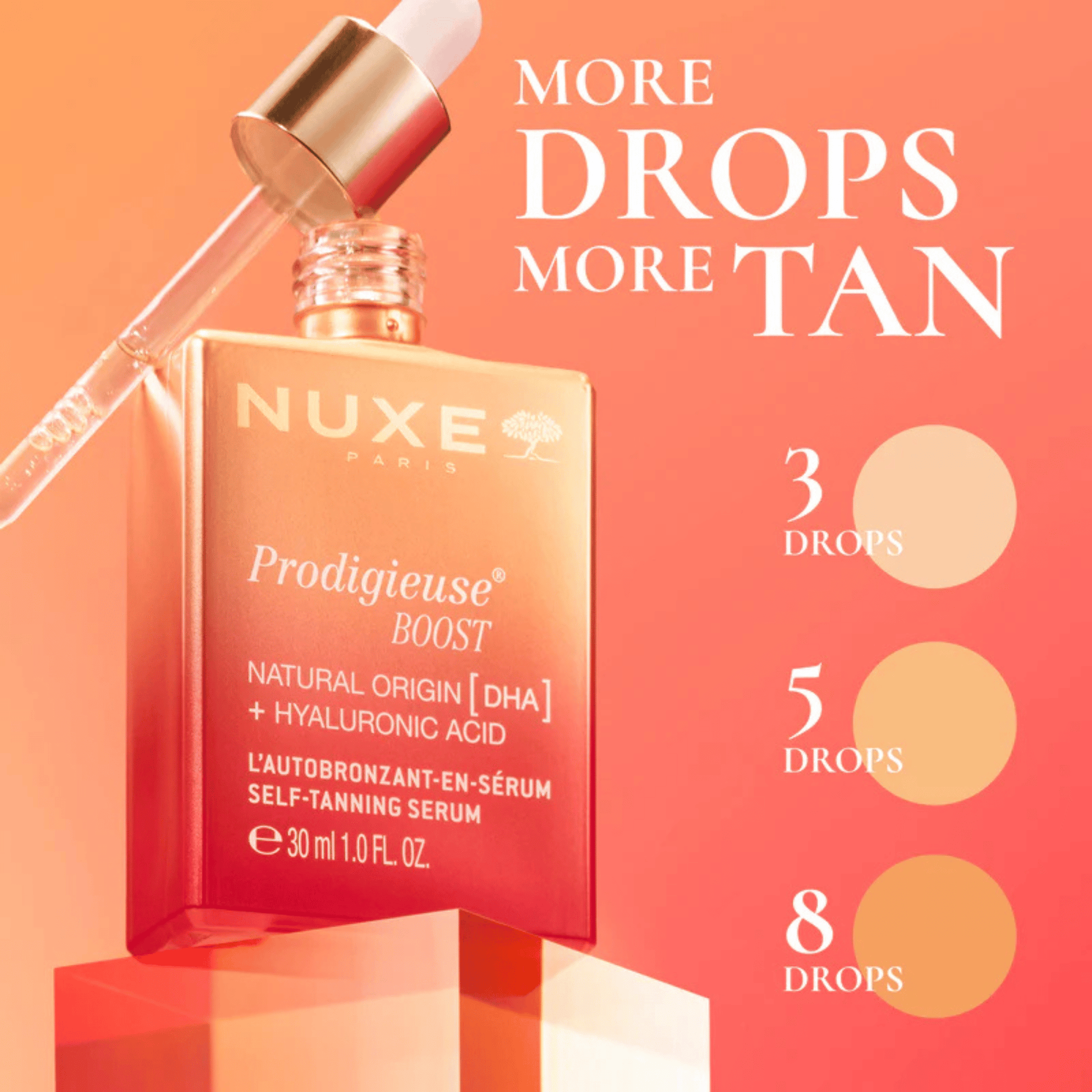 Alternate Image of Prodigieuse Boost Self-tanning serum, pink and orange serum bottle