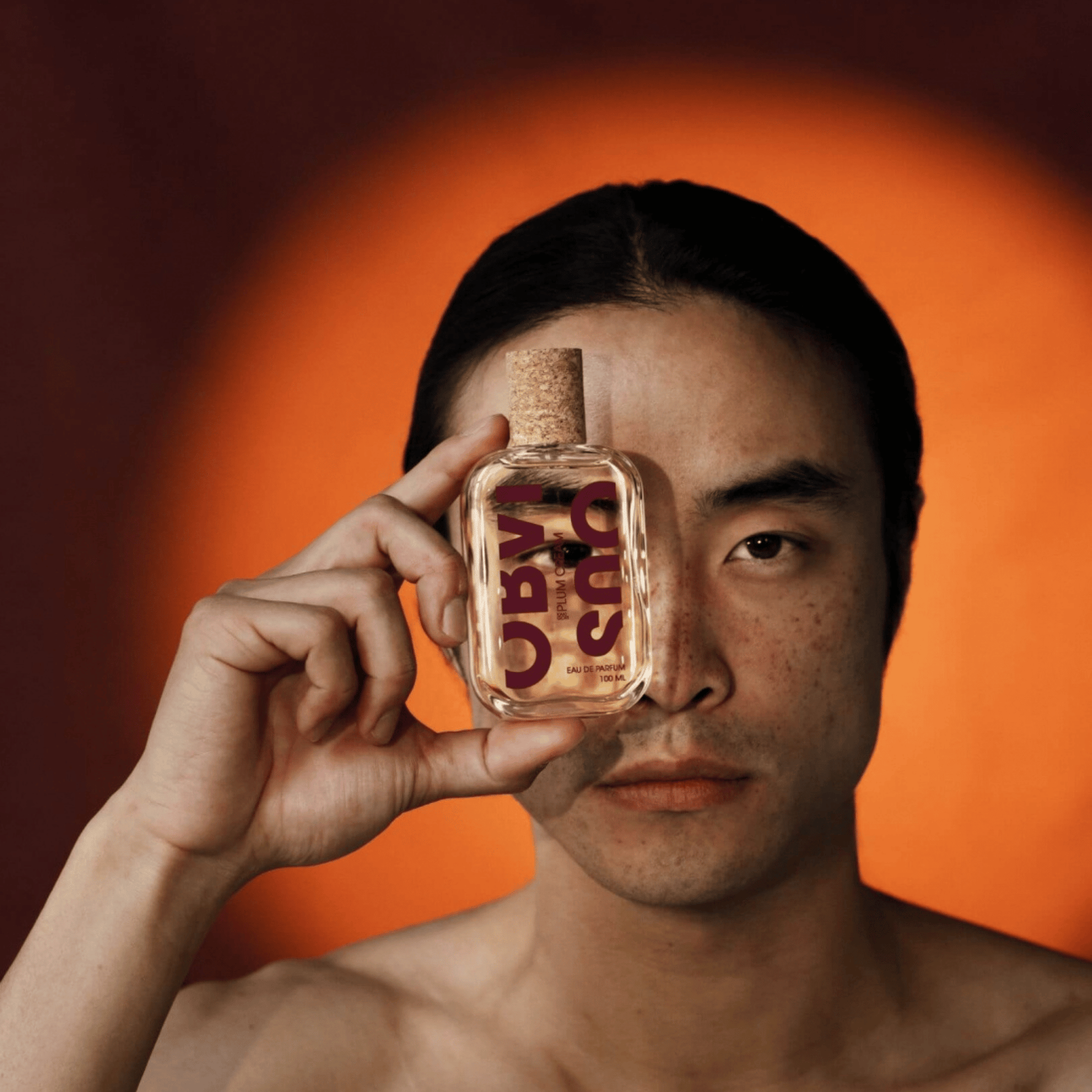 Alternate Image of Plum Cream Kakigori EDP, clear perfume bottle with cork cap and model