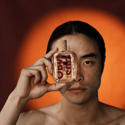 Alternate Image of Plum Cream Kakigori EDP, clear perfume bottle with cork cap and model