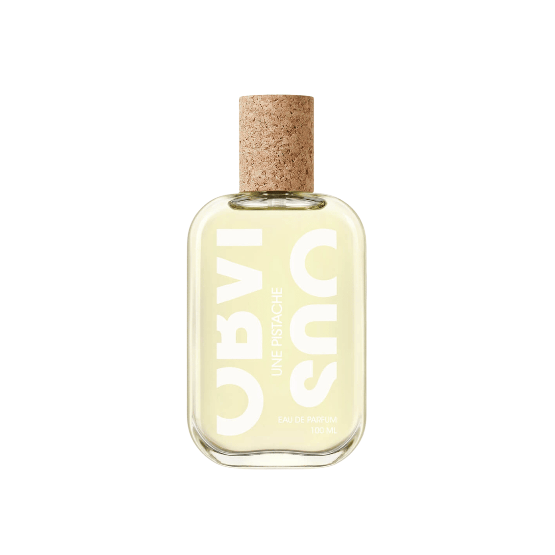 Primary Image of Une Pistache EDP , clear perfume bottle with cork cap