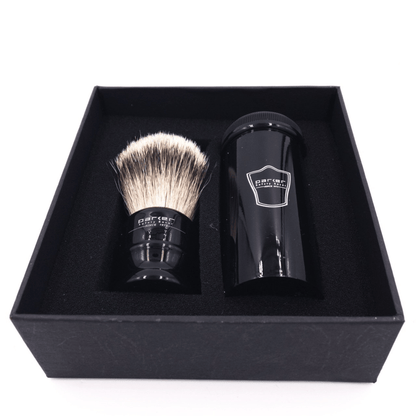 Parker Black Silvertip Badger Travel Shave Brush TRAVBHST (2 piece) #10068059