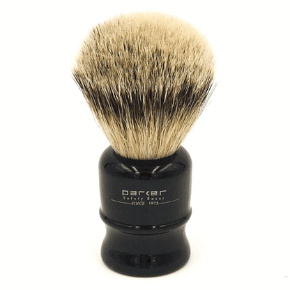 Parker Black Silvertip Badger Travel Shave Brush TRAVBHST (2 piece) #10068059
