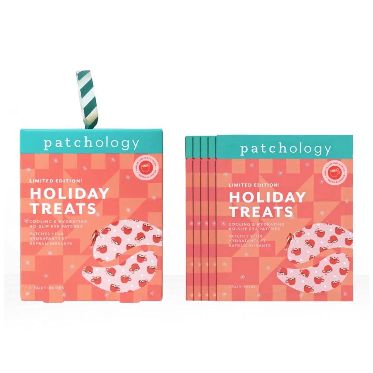 Primary Image of Holiday Treats Cocoa No-Slip Eye Patches, red packaged holiday eye patches