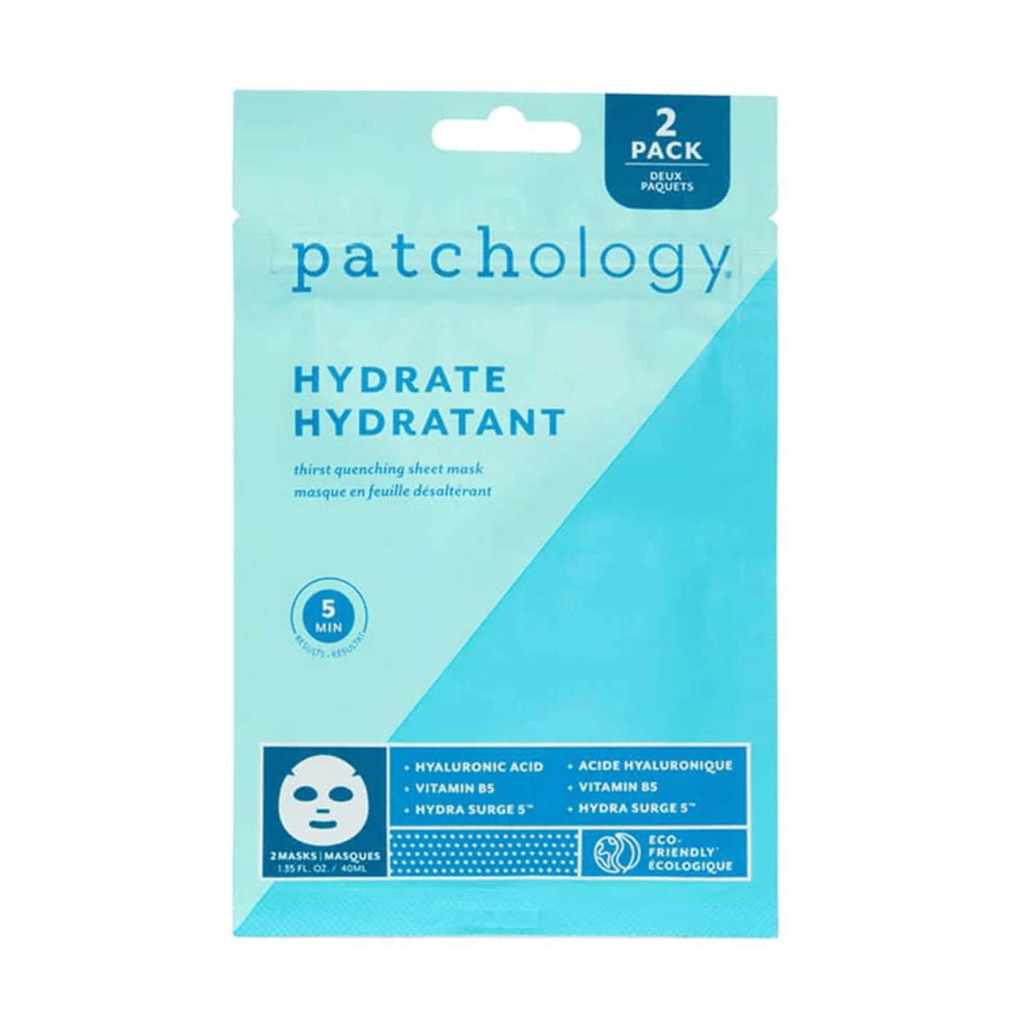 Primary Image of Hydrate Face Masks, blue packaged sheet mask