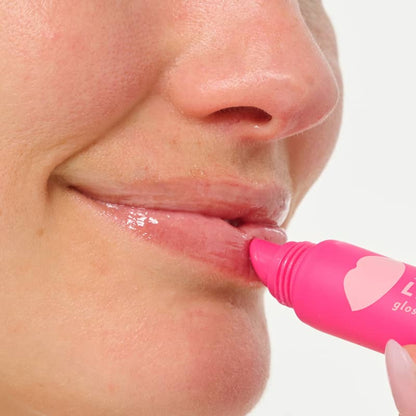 Alternate Image of Lip Service Gloss to Balm Treatment, pink tube and model