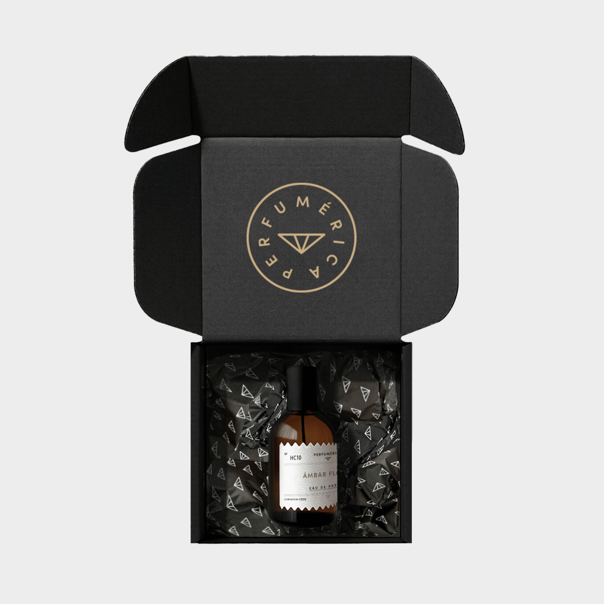 Alternate Image of HC10 Ambar Floral EDP, amber perfume bottle with box