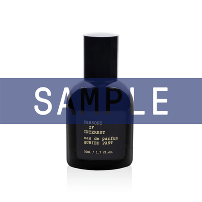 Primary Image of Sample - Buried Past EDP, black perfume bottle with sample written over it