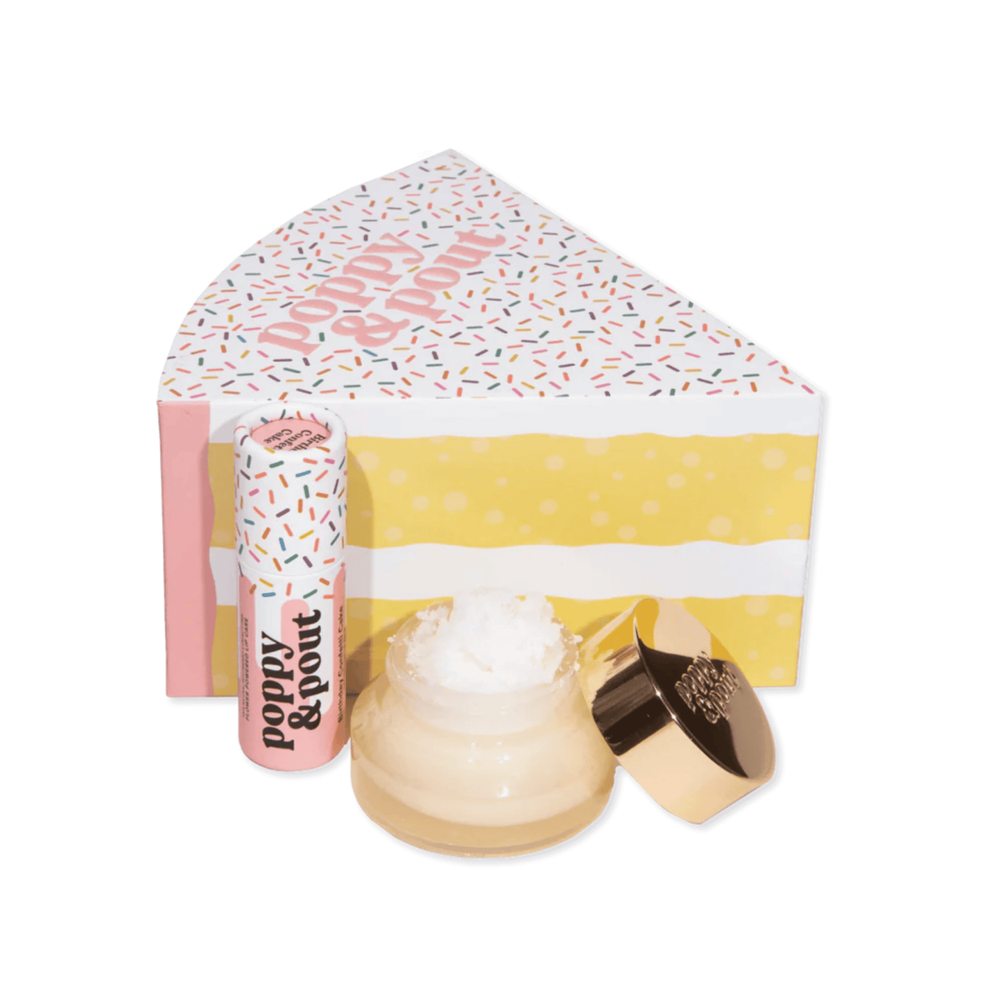 Primary Image of Birthday Cake Lip Care Duo, cake shaped gift box with lip balm and scrub