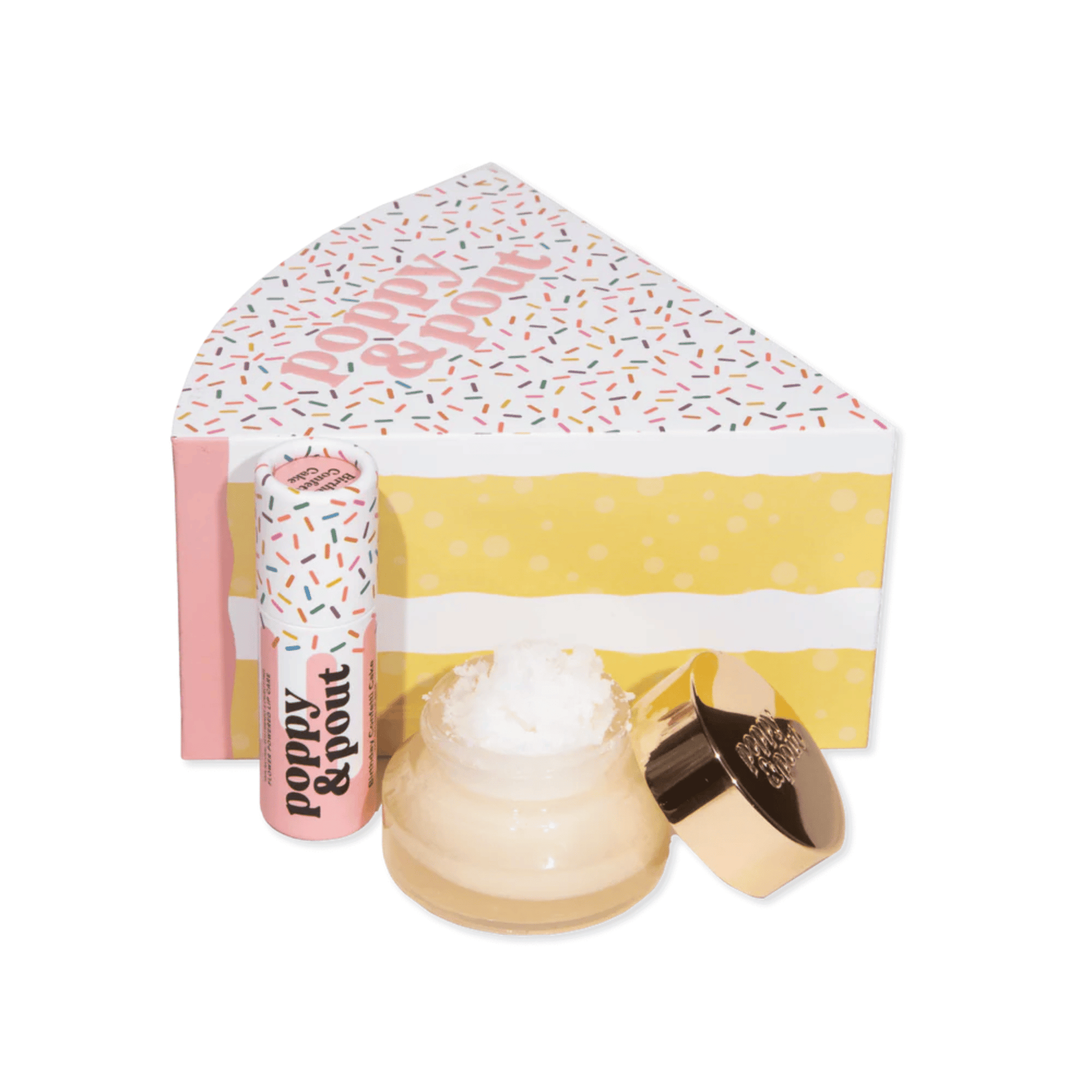 Primary Image of Birthday Cake Lip Care Duo, cake shaped gift box with lip balm and scrub