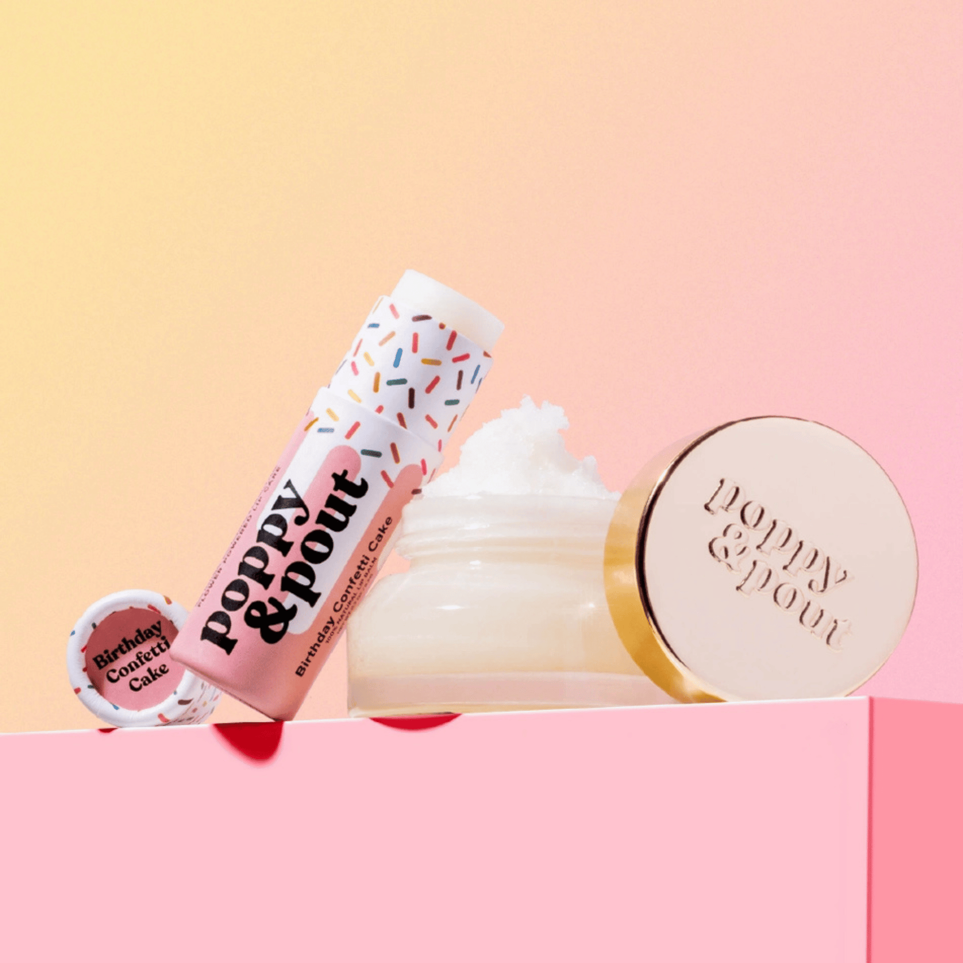 Alternate Image of Birthday Cake Lip Care Duo, cake shaped gift box with lip balm and scrub