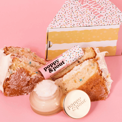 Alternate Image of Birthday Cake Lip Care Duo, cake shaped gift box with lip balm and scrub