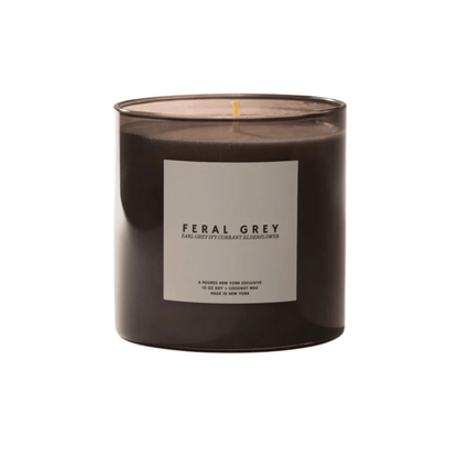 Primary Image of Feral Grey Candle, dark grey vessel with white label