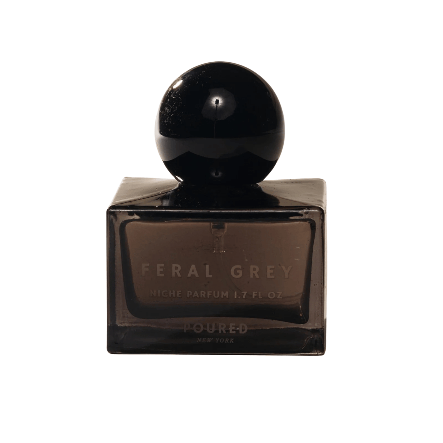 Primary Image of Feral Grey Niche Parfum, dark grey square perfume bottle