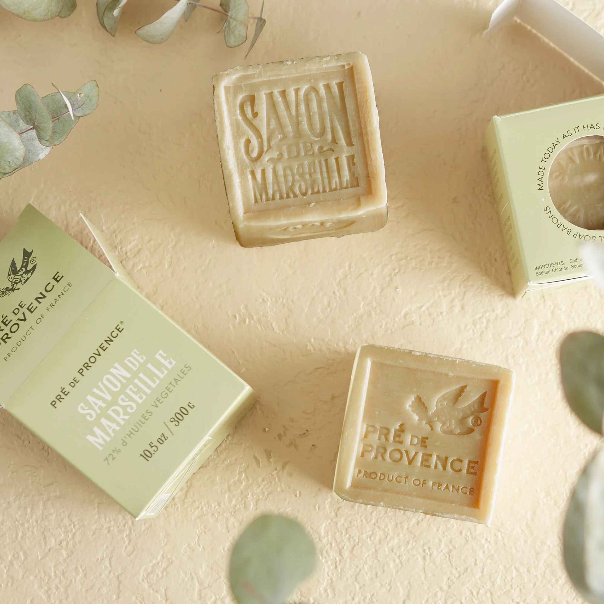 Alternate Image of 72% Marseille Soap Cube, natural colored soap cube and box