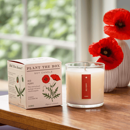 Alternate Image of Red Poppy Plant the Box Candle