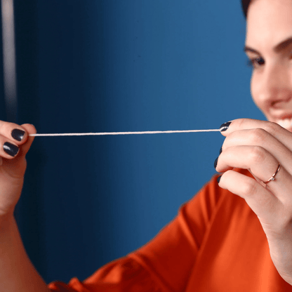 Alternate Image of Vegan Sponge Floss, stretched dental floss