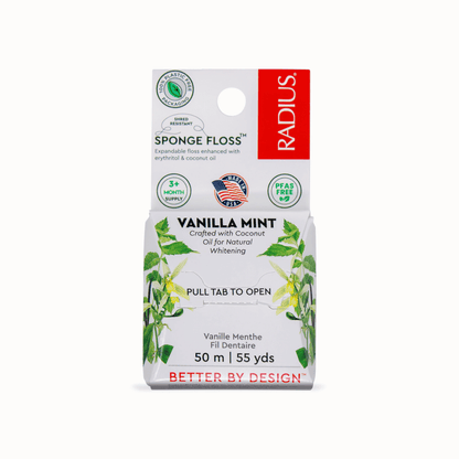 Primary Image of Vegan Vanilla Mint Sponge Floss, dental floss package