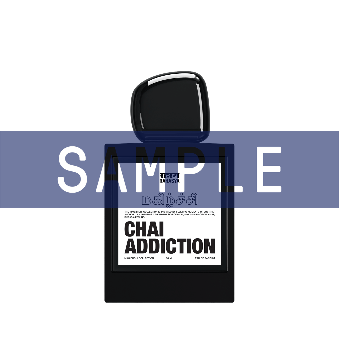 Primary Image of Sample - Chai Addiction EDP black perfume bottle with white label