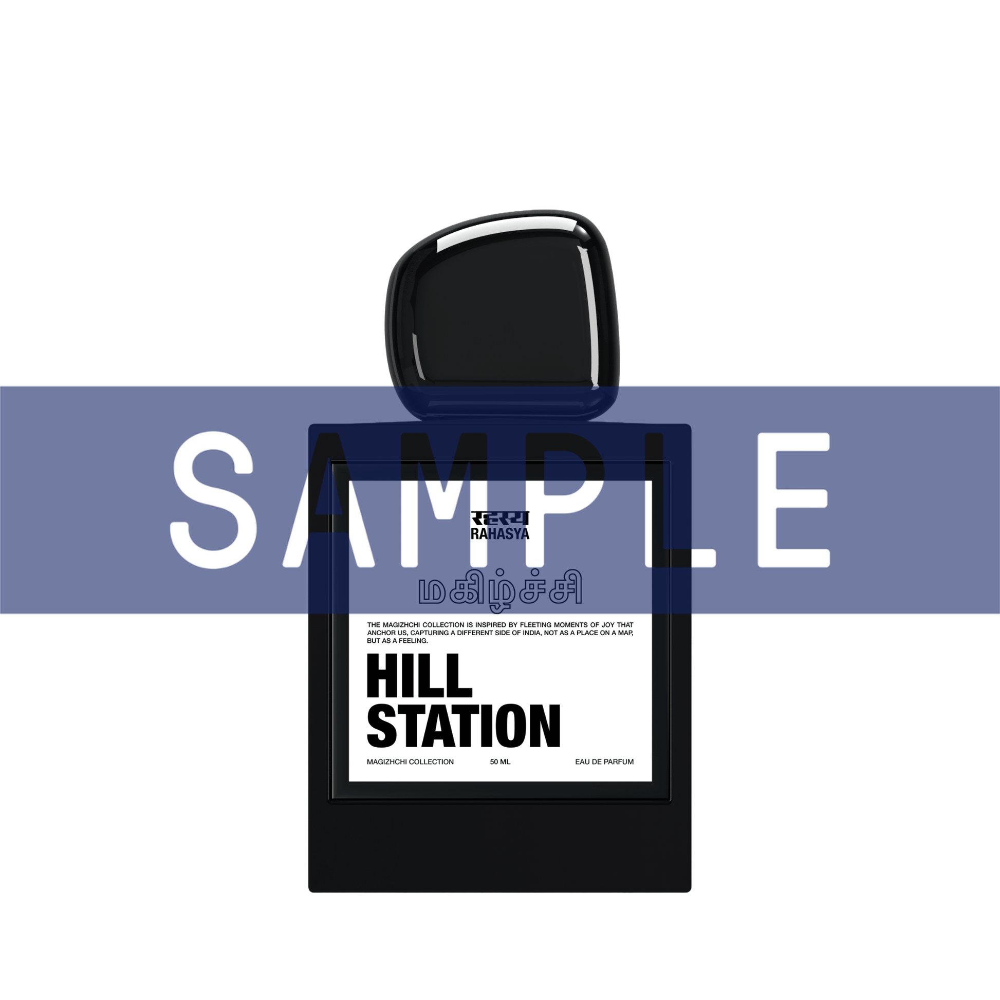 Primary Image of Sample - Hill Station EDP black perfume bottle with white label