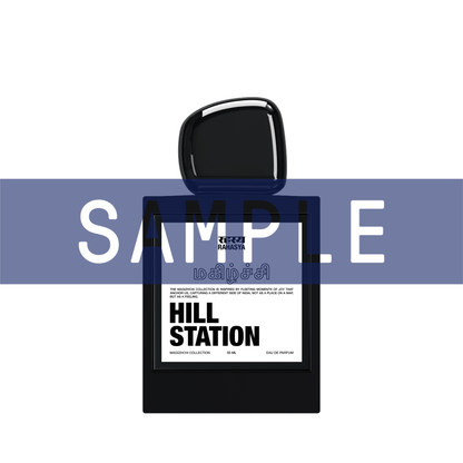 Primary Image of Sample - Hill Station EDP black perfume bottle with white label