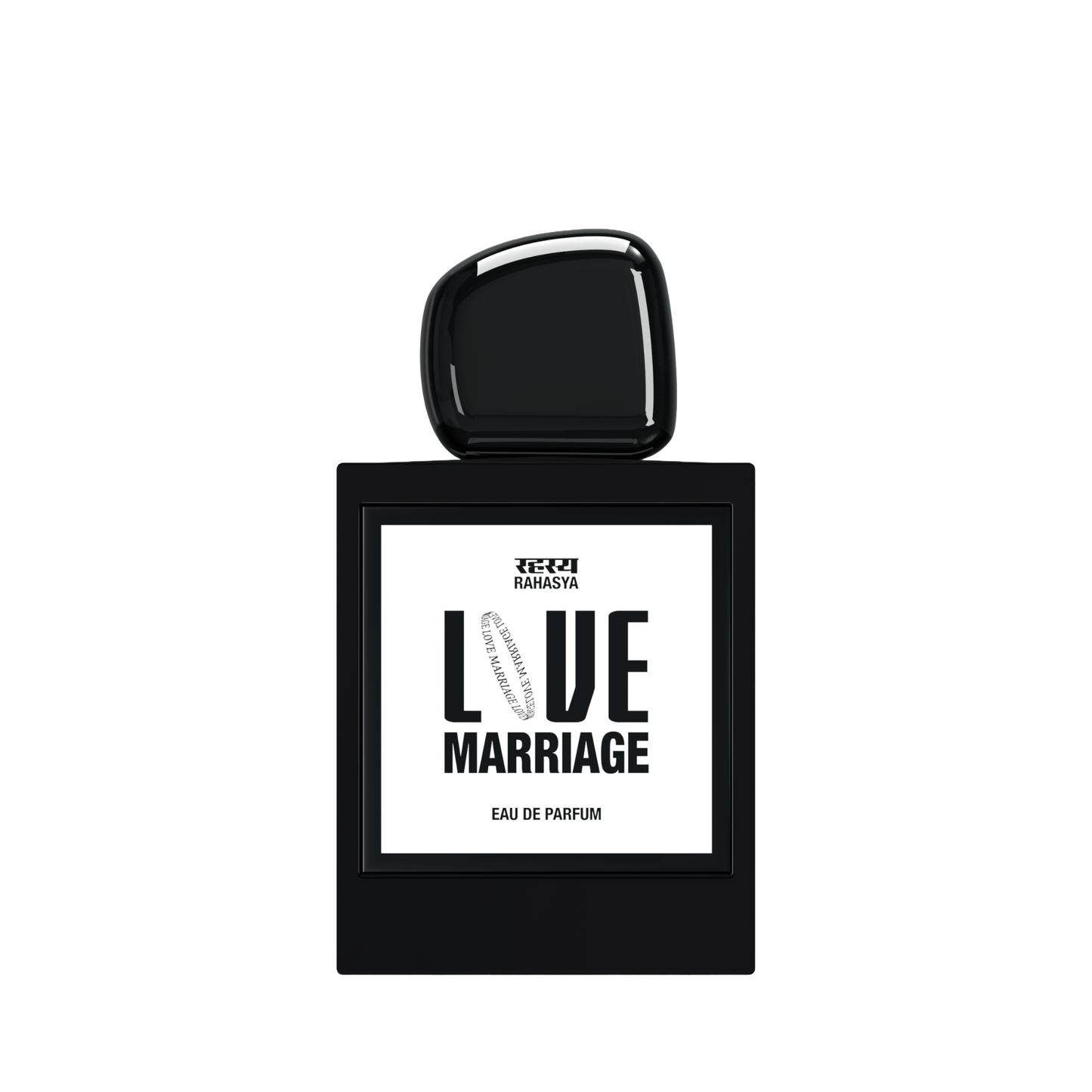 Primary Image of Love Marriage EDP black perfume bottle with white label