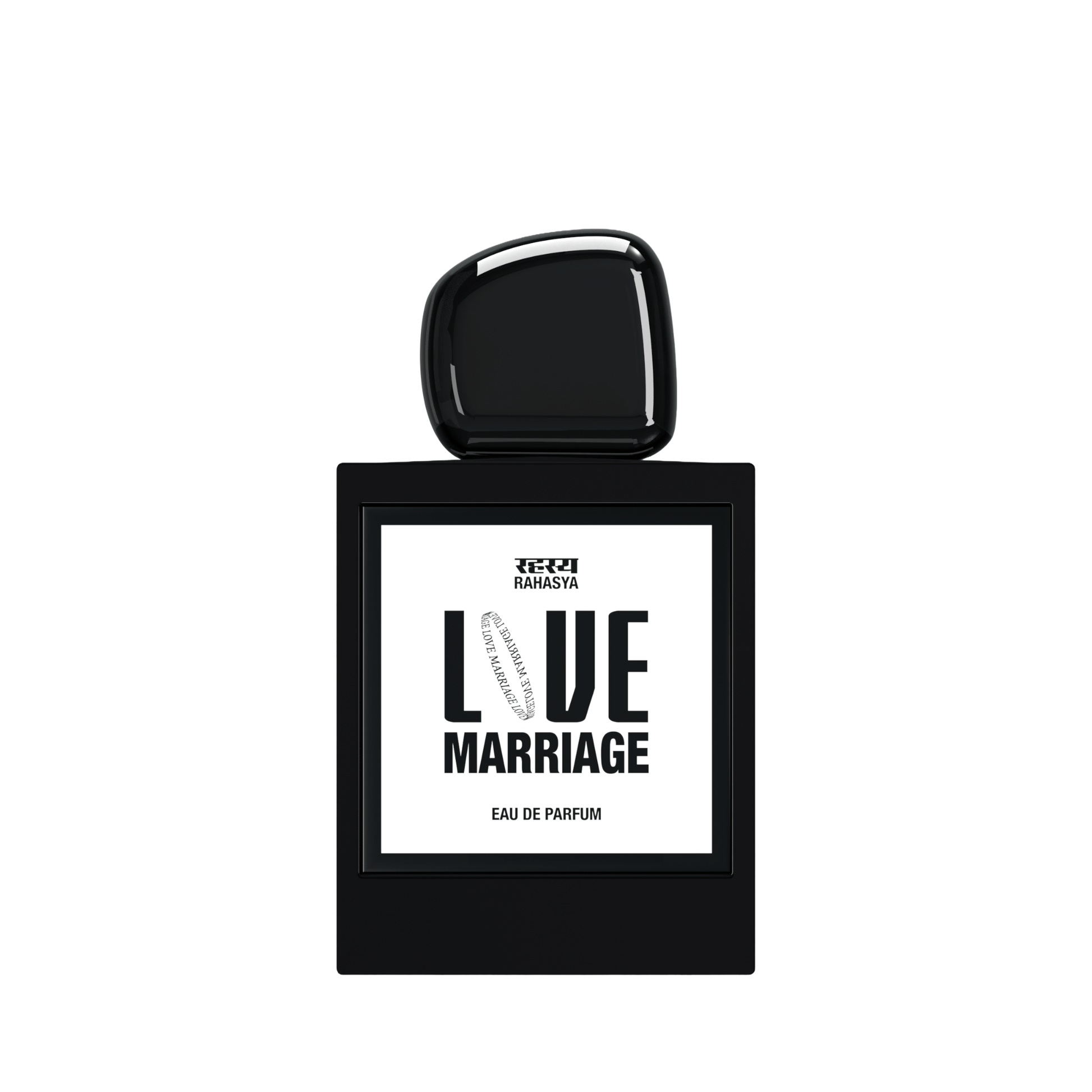 Primary Image of Love Marriage EDP black perfume bottle with white label