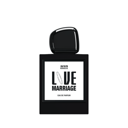 Primary Image of Love Marriage EDP black perfume bottle with white label