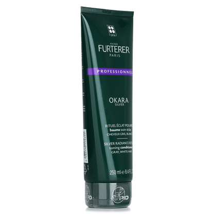 Atlernate image of rene furterer okara silver toning conditioner, green tube